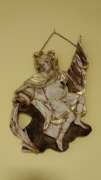 Soška sv. Florián, závěsná, patina, 24 cm