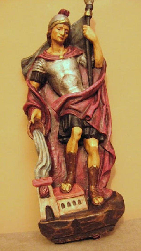 Soška sv. Florián závěsná (hlína) 52 cm